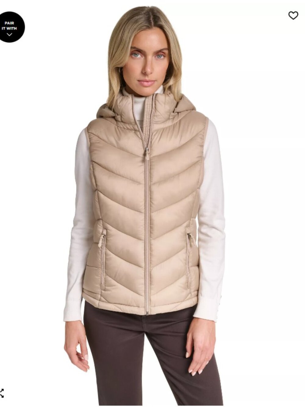 NWT Women's Packable Hooded Puffer Vest